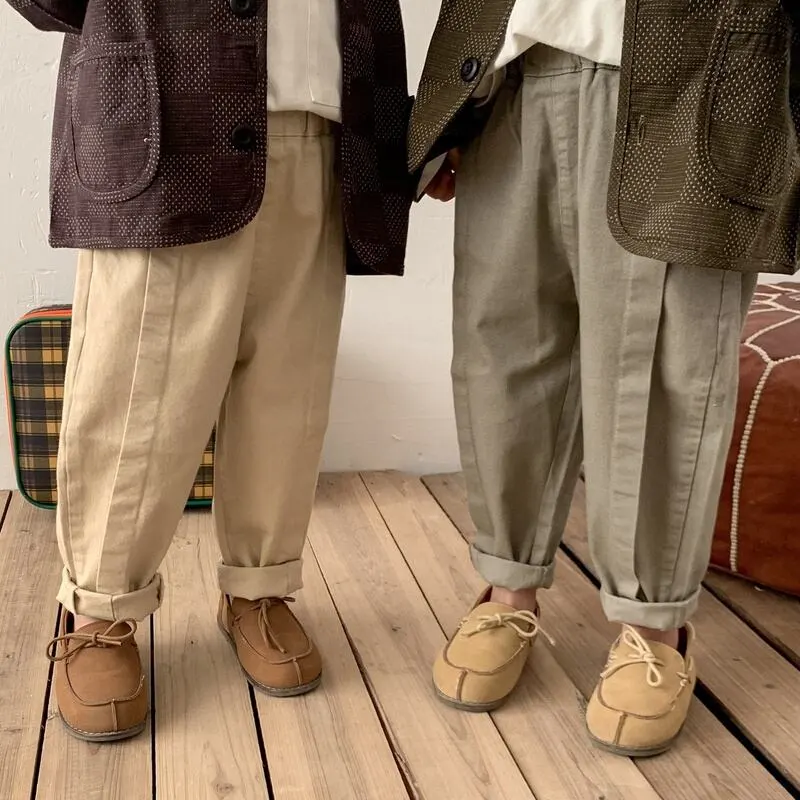【90-120】カジュアルルーズロングパンツ