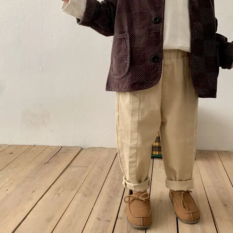 【90-120】カジュアルルーズロングパンツ