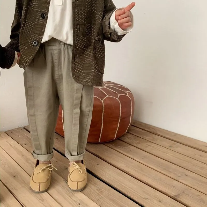 【90-120】カジュアルルーズロングパンツ