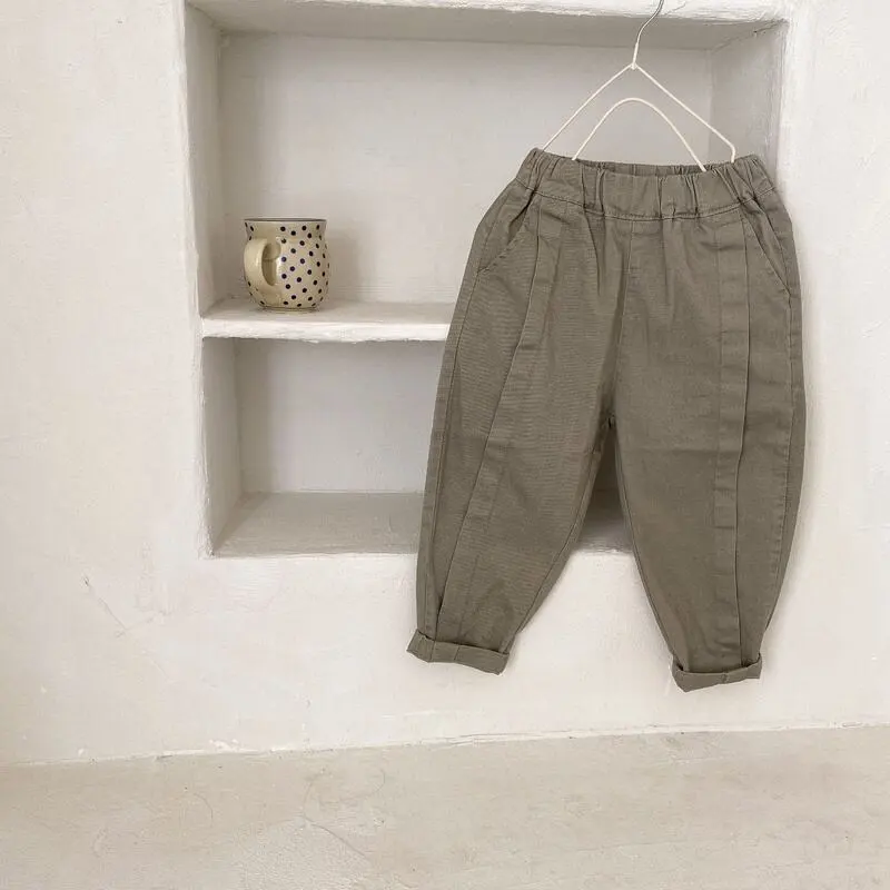 【90-120】カジュアルルーズロングパンツ