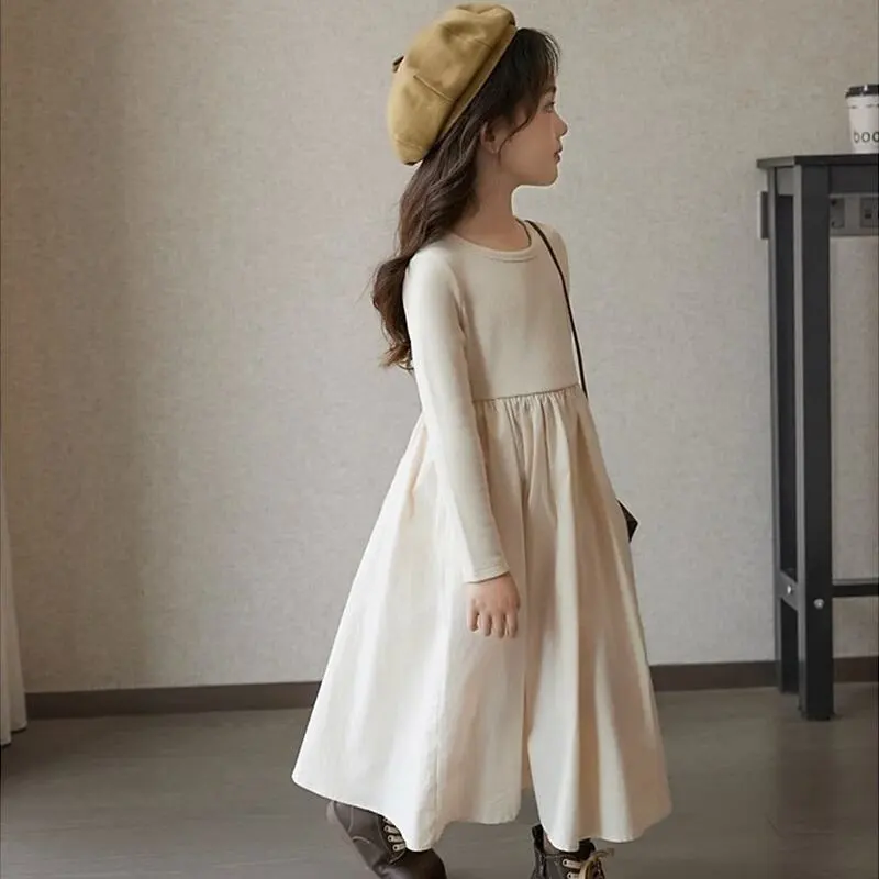 【90-140】春新作入学式重ね着風ニットワンピース