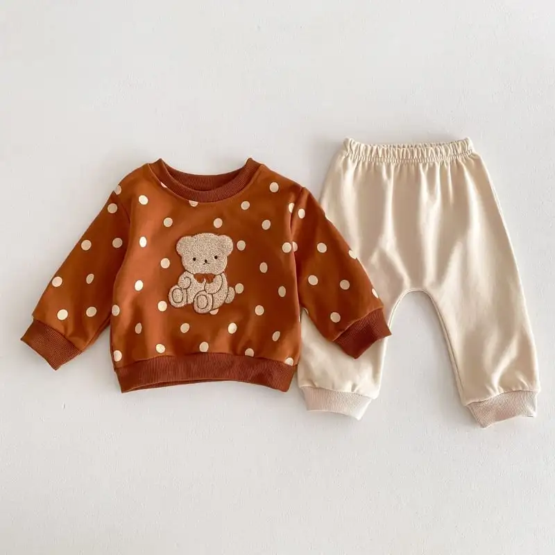 【73-110】2点セット オシャレ クマ ベビー 可愛い セットアップ