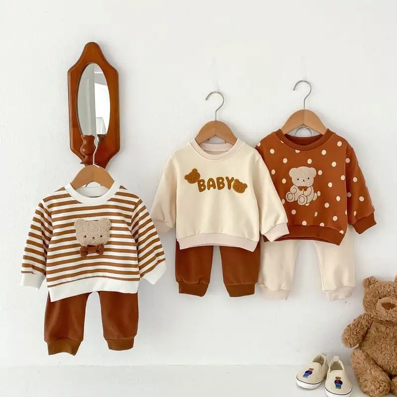 【73-110】2点セット オシャレ クマ ベビー 可愛い セットアップ