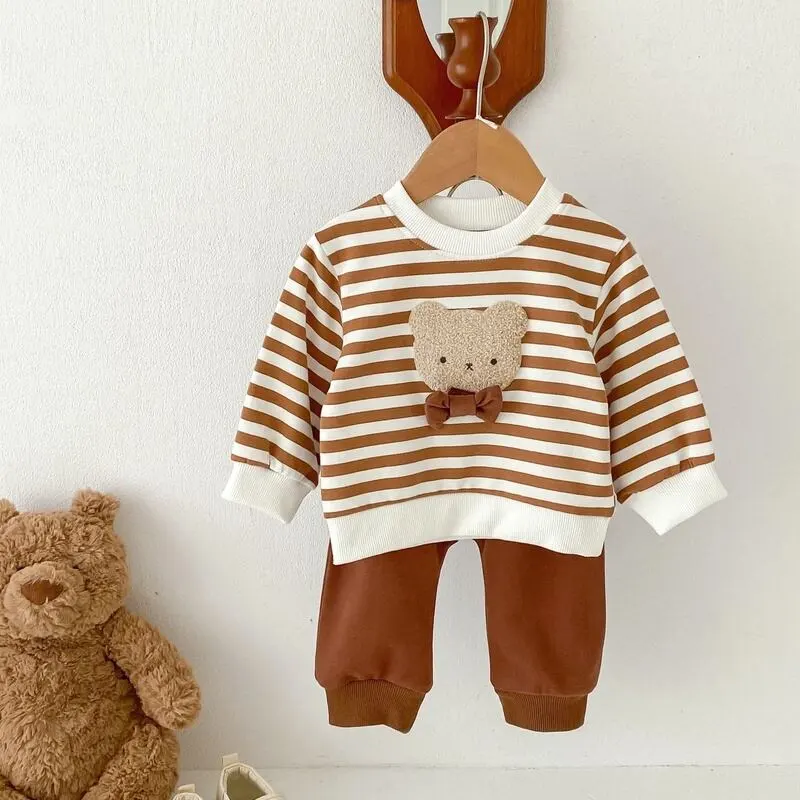 【73-110】2点セット オシャレ クマ ベビー 可愛い セットアップ