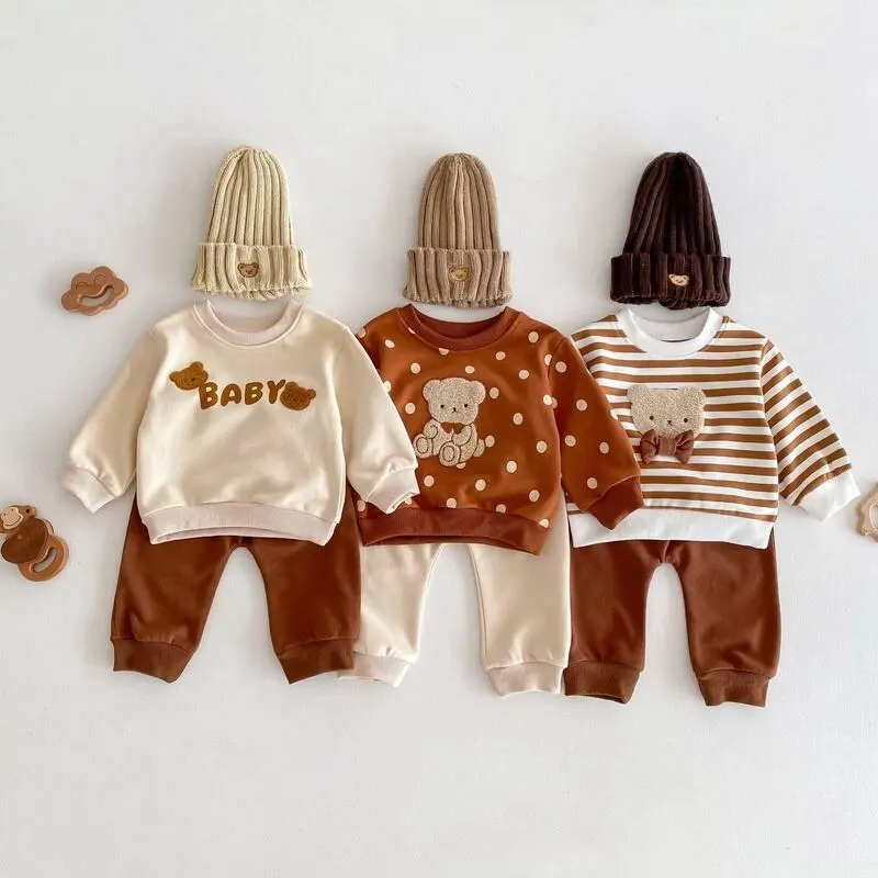 【73-110】2点セット オシャレ クマ ベビー 可愛い セットアップ