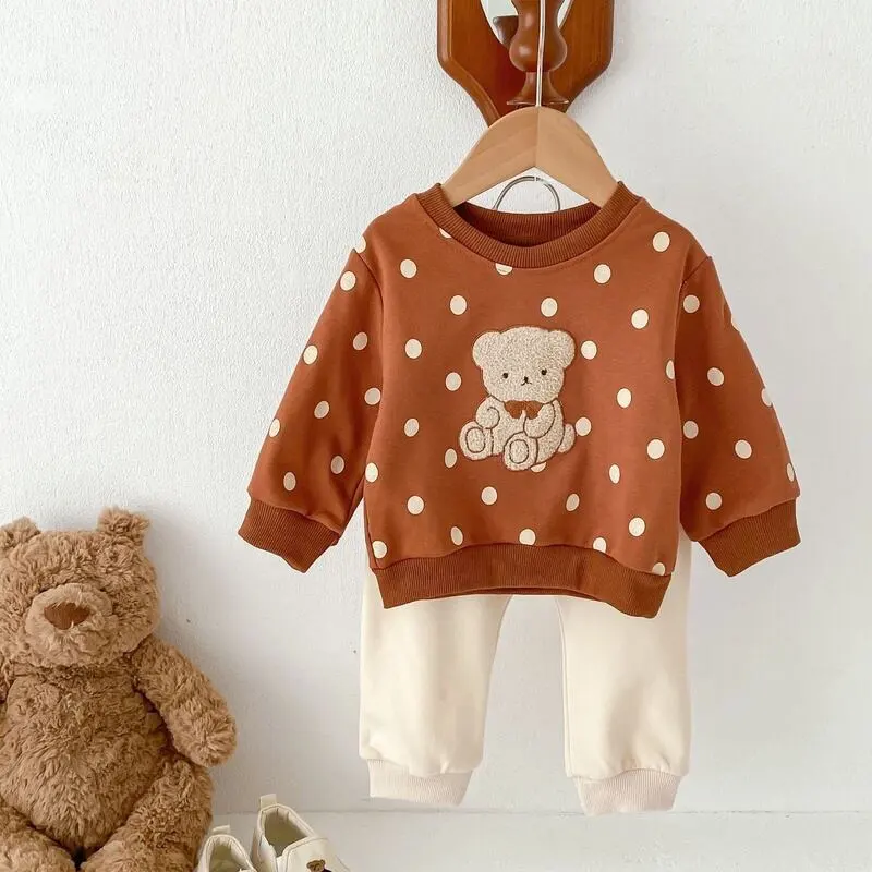 【73-110】2点セット オシャレ クマ ベビー 可愛い セットアップ