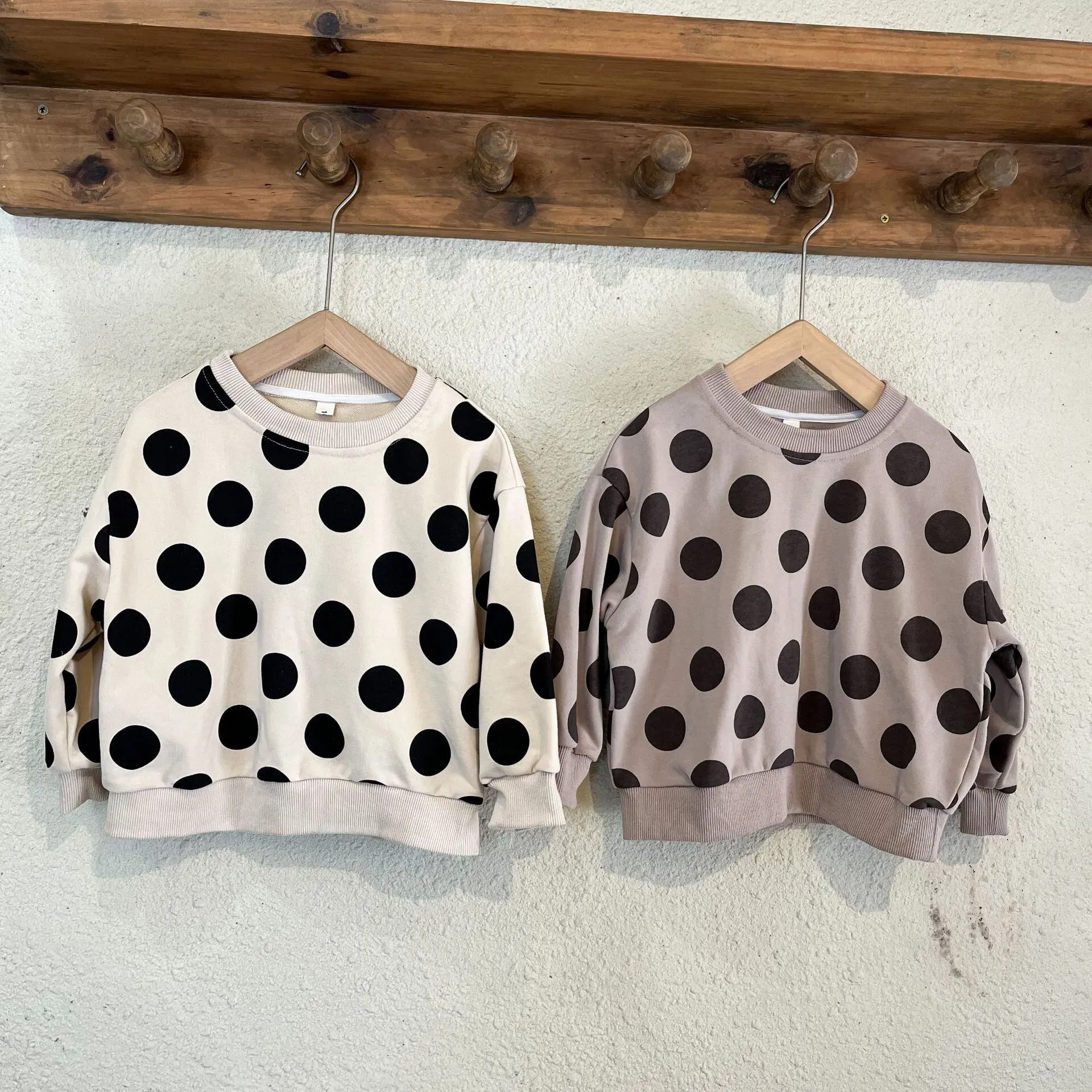 【80-150cm】春新作 カジュアル 水玉 トレーナー