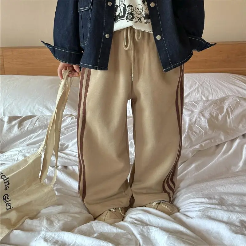 【90-140】大人気 カジュアル 履きやすい 合わせやすい 配色ライン ボトムス