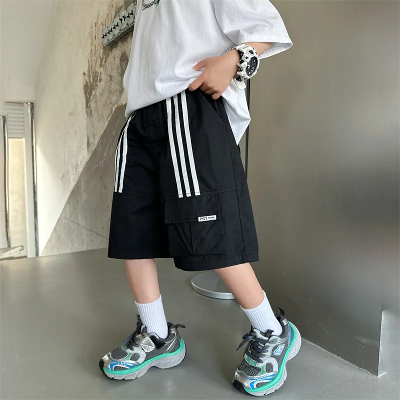 【120-170cm】絶対欲しい ストライプ柄 カジュアル スポーツ ショートパンツ 男の子 かっこいい ボトムス