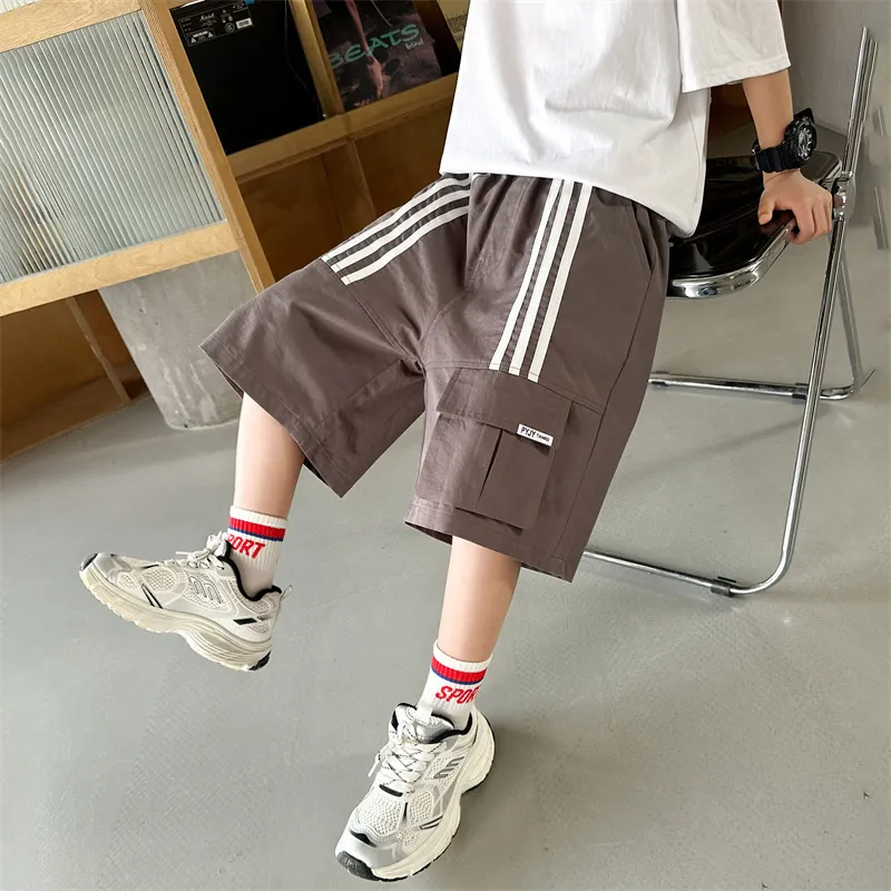 【120-170cm】絶対欲しい ストライプ柄 カジュアル スポーツ ショートパンツ 男の子 かっこいい ボトムス