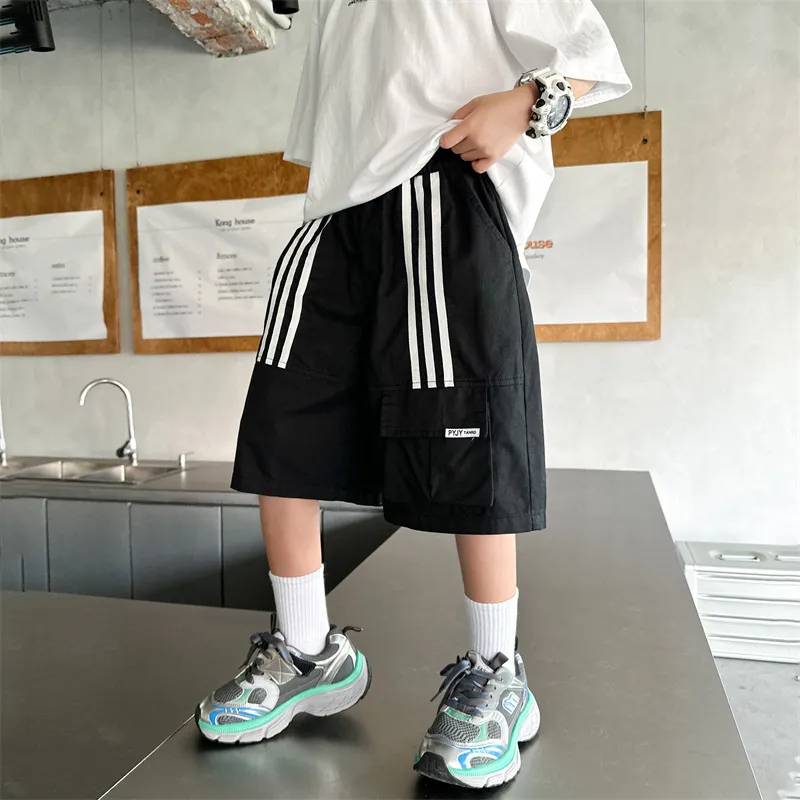 【120-170cm】絶対欲しい ストライプ柄 カジュアル スポーツ ショートパンツ 男の子 かっこいい ボトムス
