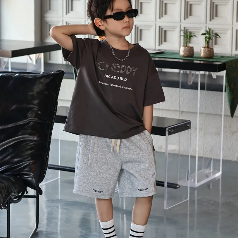 【90-160cm】二色選べ 新登場 カジュアル アルファベット 5分丈 男の子 ボトムス
