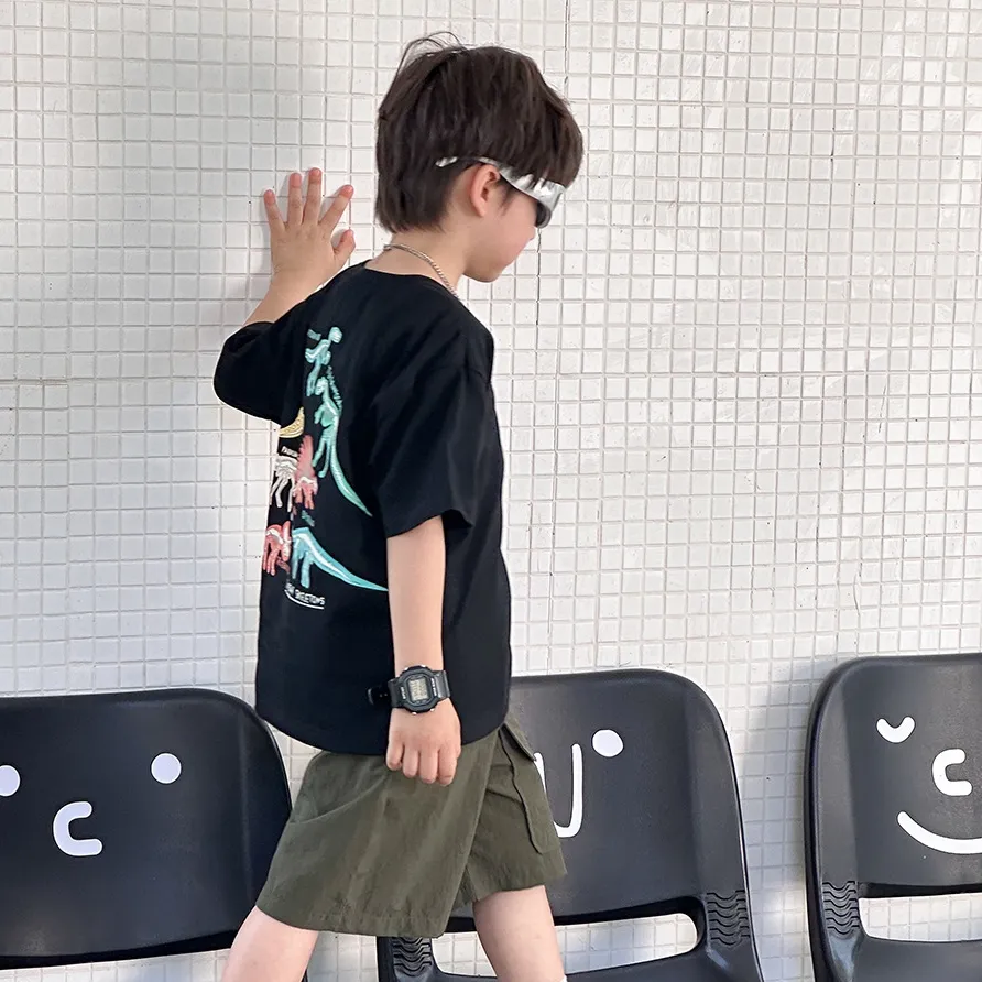 【90-150cm】着回し力抜群 プリント 動物柄 シンプル カジュアル 男の子 夏 トップス
