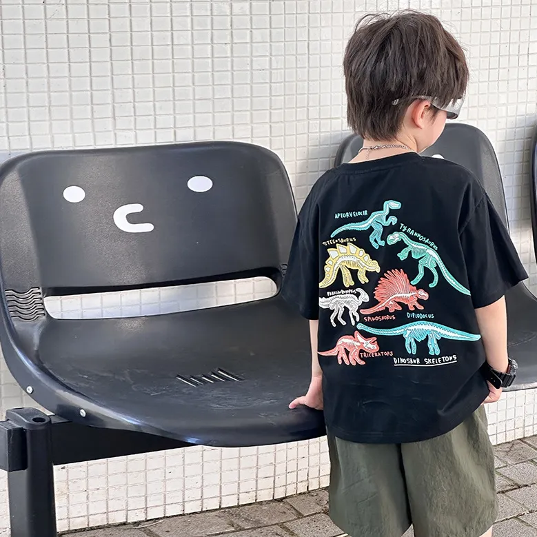 【90-150cm】着回し力抜群 プリント 動物柄 シンプル カジュアル 男の子 夏 トップス