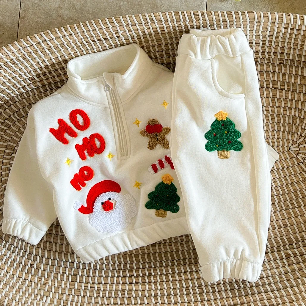 【73-120cm】超かわいい シンプル カジュアル  カートゥーン トップス＋パンツ ベビー 赤ちゃん クリスマス雰囲気 セット