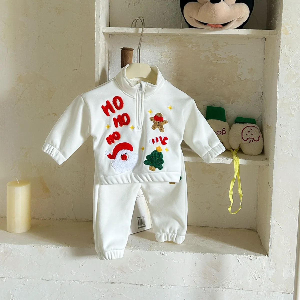 【73-120cm】超かわいい シンプル カジュアル  カートゥーン トップス＋パンツ ベビー 赤ちゃん クリスマス雰囲気 セット