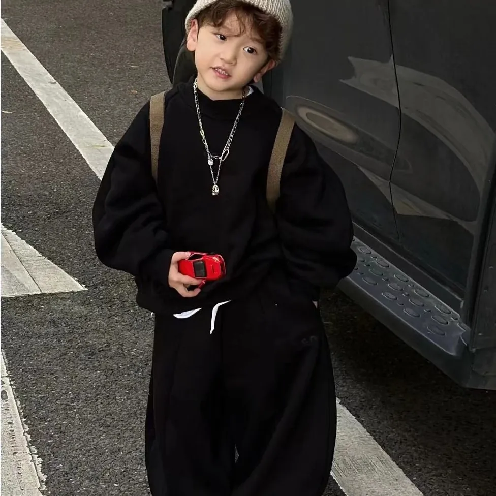 単品注文【90-140cm】2色選べる INS風 子供 男の子 秋冬 ハンサム スウェット シャツ スポーツ セットアップ