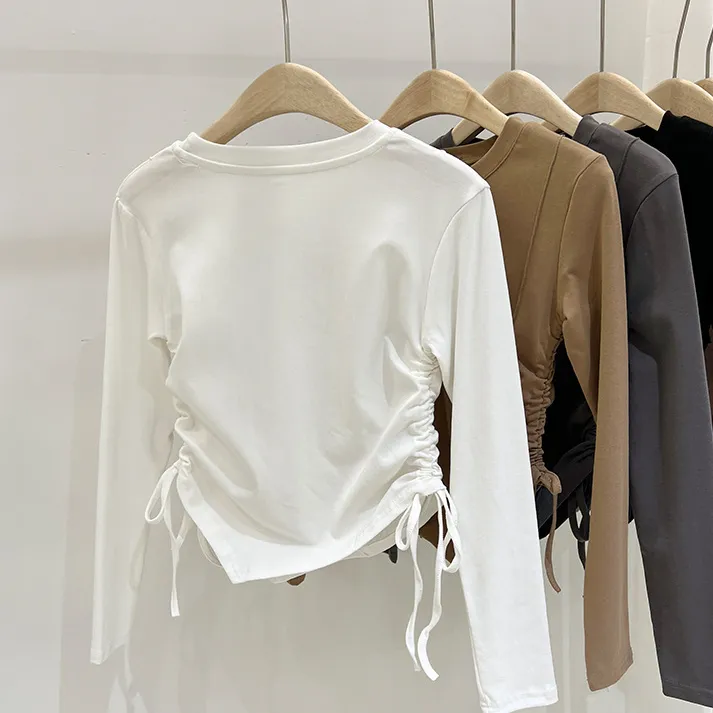 【110-170】デザイン感 おしゃれ ダンス アルファベット シャーリング 春 秋 子供服 女の子 キッズ ジュニア トップス 長袖 Ｔシャツ