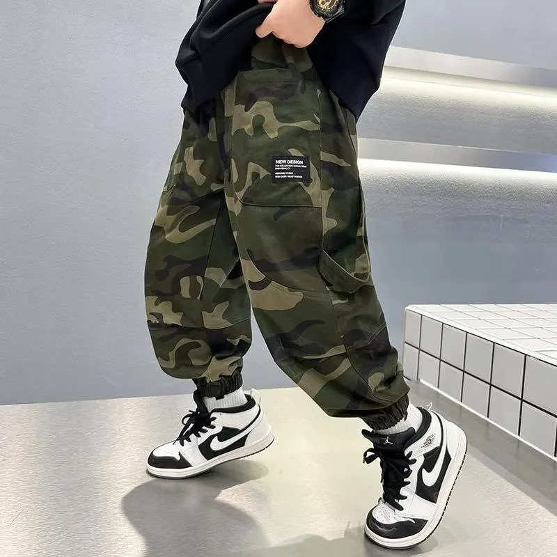 120-170 目を奪われる 春秋 男の子 子供服 キッズ ジュニア シンプル カモフラ かっこいい ボトムス パンツ