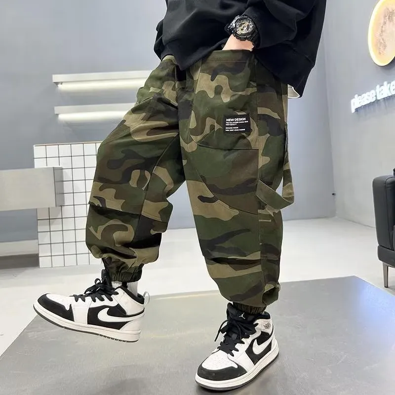 120-170 目を奪われる 春秋 男の子 子供服 キッズ ジュニア シンプル カモフラ かっこいい ボトムス パンツ