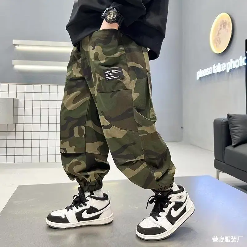 120-170 目を奪われる 春秋 男の子 子供服 キッズ ジュニア シンプル カモフラ かっこいい ボトムス パンツ