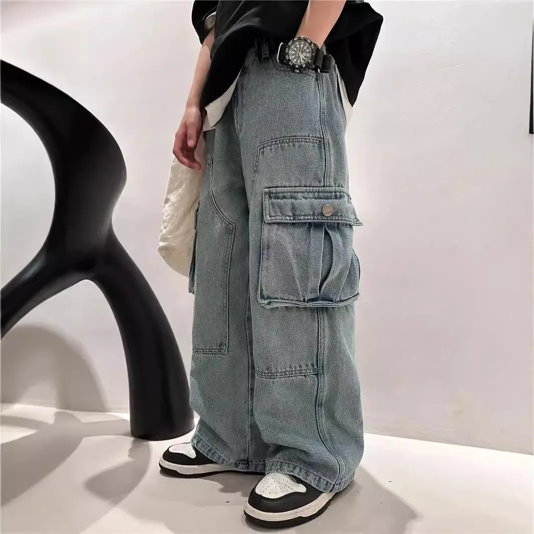 【120-170cm】デニムパンツ 女の子 おしゃれ シンプル 定番 トレンド カジュアルパンツ