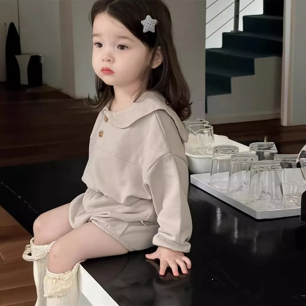 【73-100cm】二点セット 人気商品 可愛い シンプル ベビー トップス＋ボトムス セットアップ