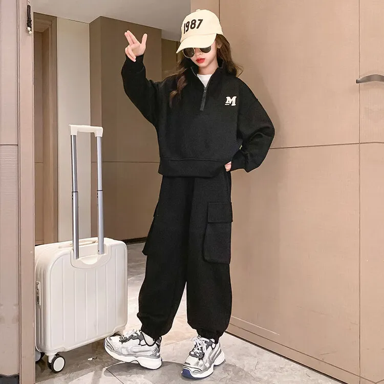 【120-170cm】二点セット 着心地良い 定番 カジュアル ルーズ トップス+ボトムス セットアップ