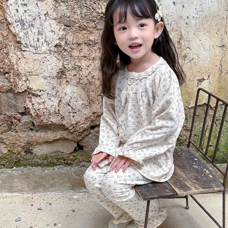 【110-170cm】人気上昇中 シンプル 着心地良い 花柄 女の子 ルームウェア