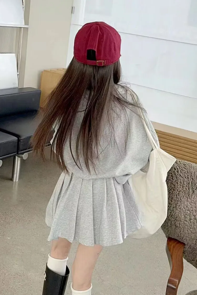 【120-170cm】二点セット 大活躍 オシャレ キャンバス カジュアル 女の子 トレーナー＋スカート セットアップ