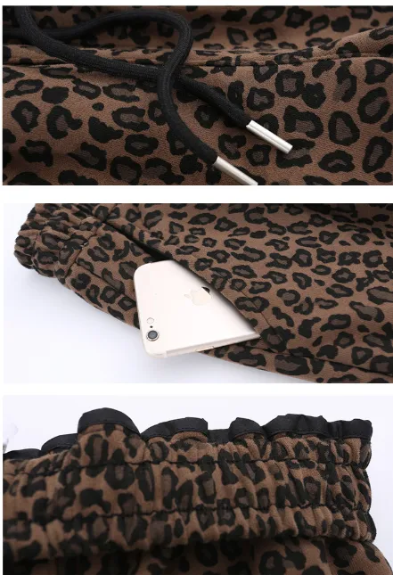 【120-170cm】話題沸騰中 大注目 カジュアル 快適 ヒョウ柄 女の子 裏起毛 パンツ