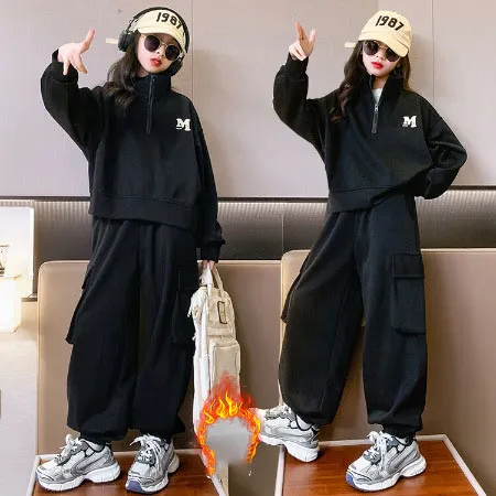 【120-170cm】二点セット 着心地良い 定番 カジュアル ルーズ トップス+ボトムス セットアップ