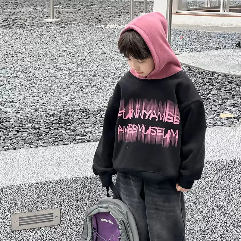 【90-160cm】着回し力抜群 大人気 カジュアル クール アルファベット 男の子 フード付き パーカー