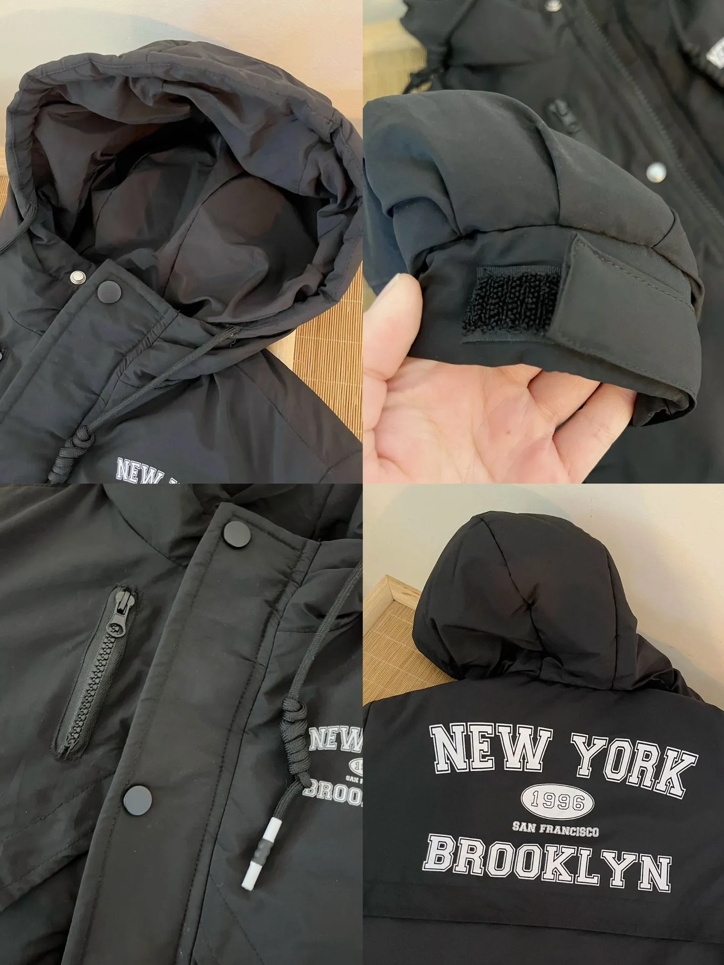 【100-160cm】今季大注目 定番 防寒 アルファベット 着心地良い 合わせやすい 暖い フード付き アウター