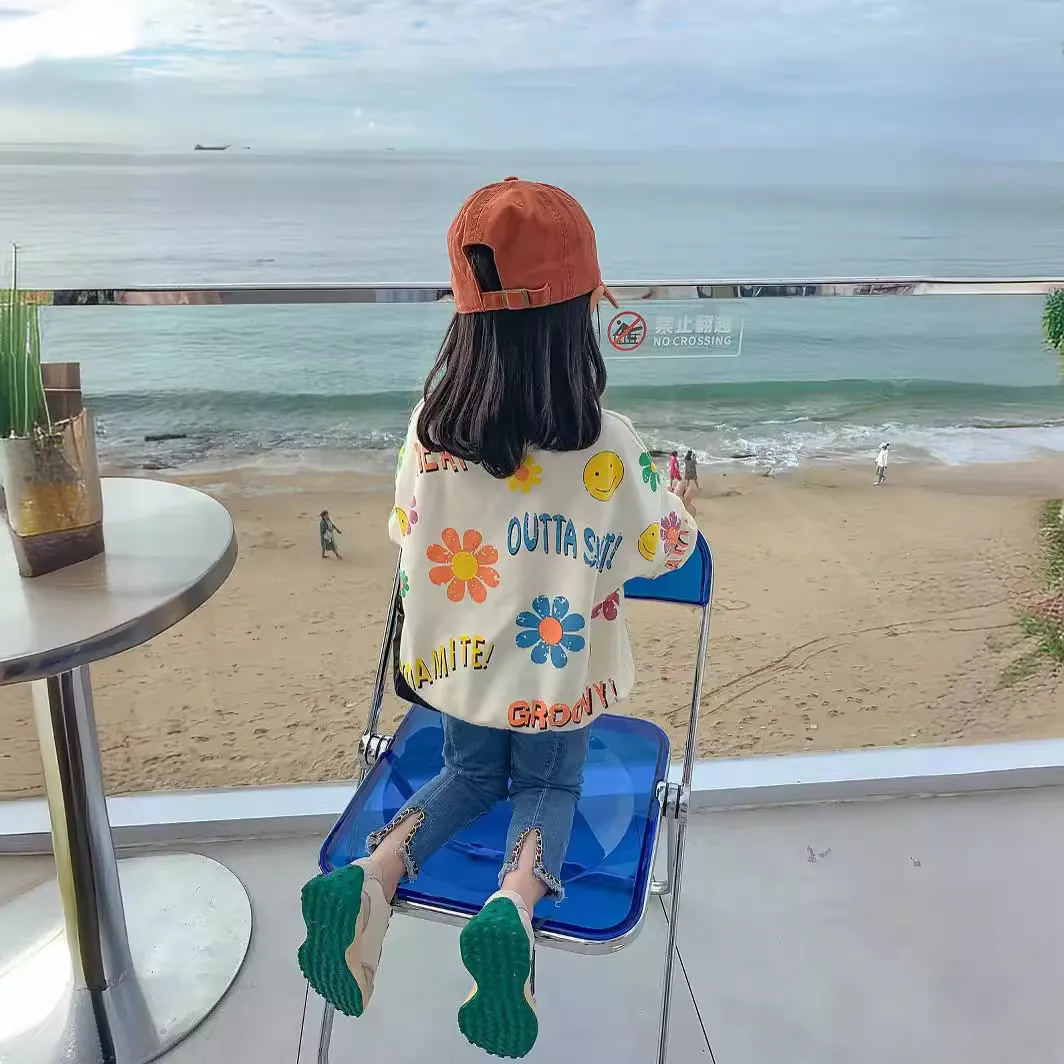 【90-150cm】おしゃれ 可愛い 花柄 女の子 カジュアル 合わせやすい トレンド 長袖 トレーナー