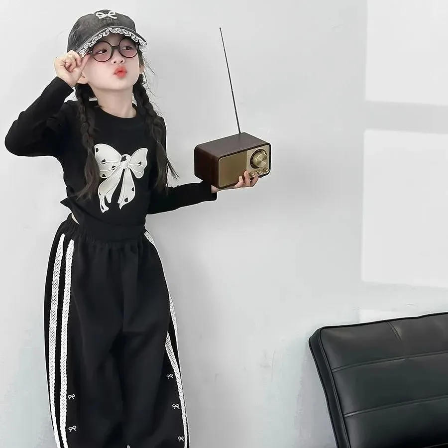 【110-160cm】人気上昇中 おしゃれ 可愛い 大人気 トレンド 女の子 Tシャツ/長ズボン/セットアップ