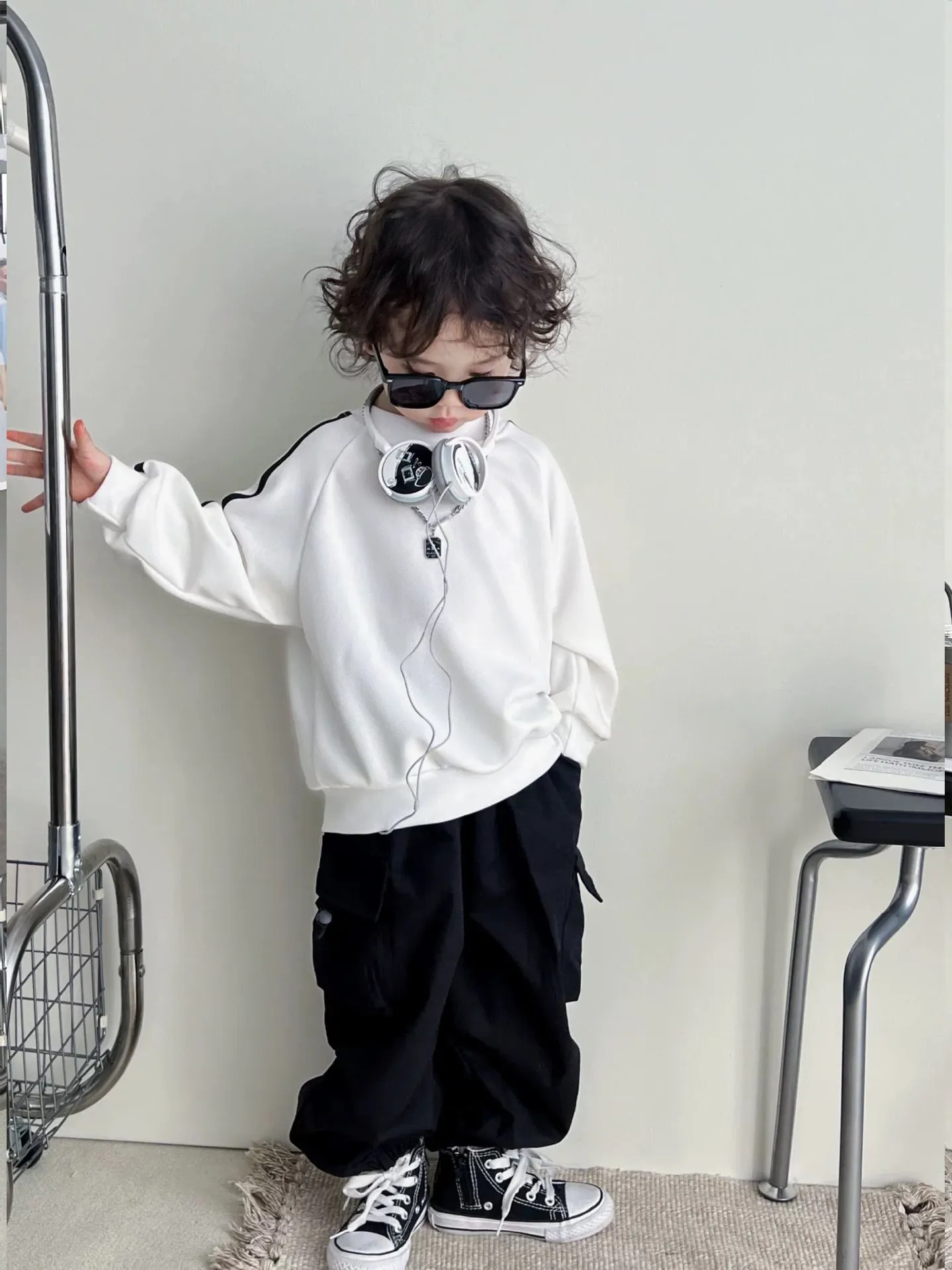 【90-150cm】毎日着たくなる おしゃれ カジュアル 合わせやすい ラウンドネック ルーズ トレーナー