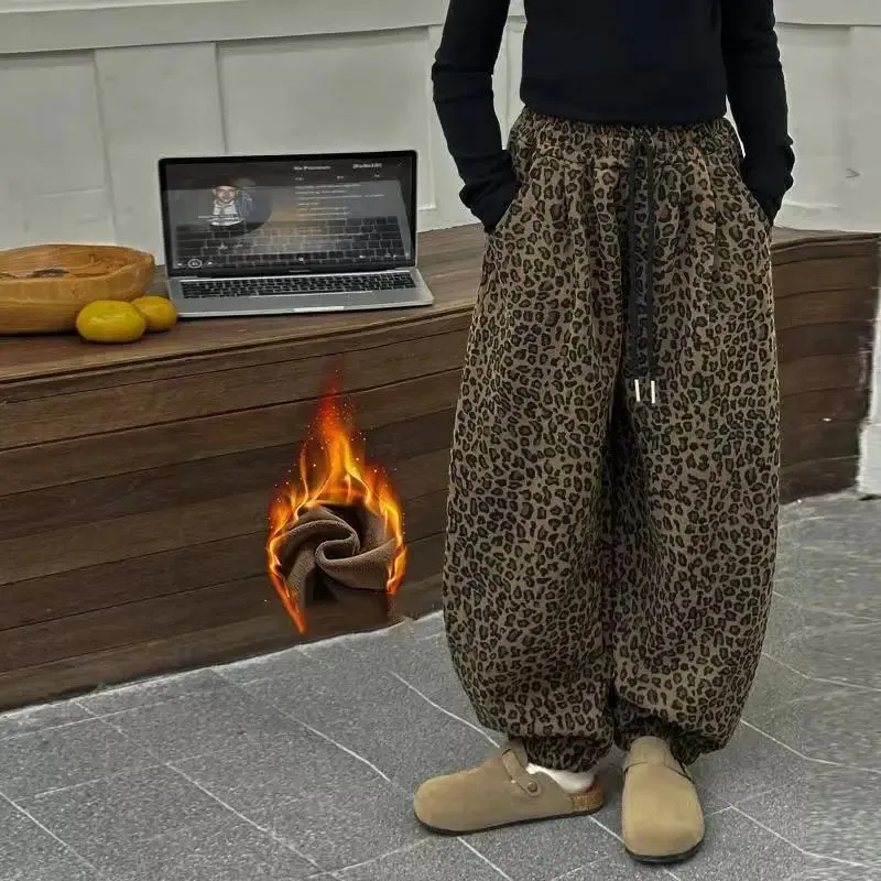 【120-170cm】大人気 女の子 カジュアル 履きやすい トレンド レオパード 長ズボン