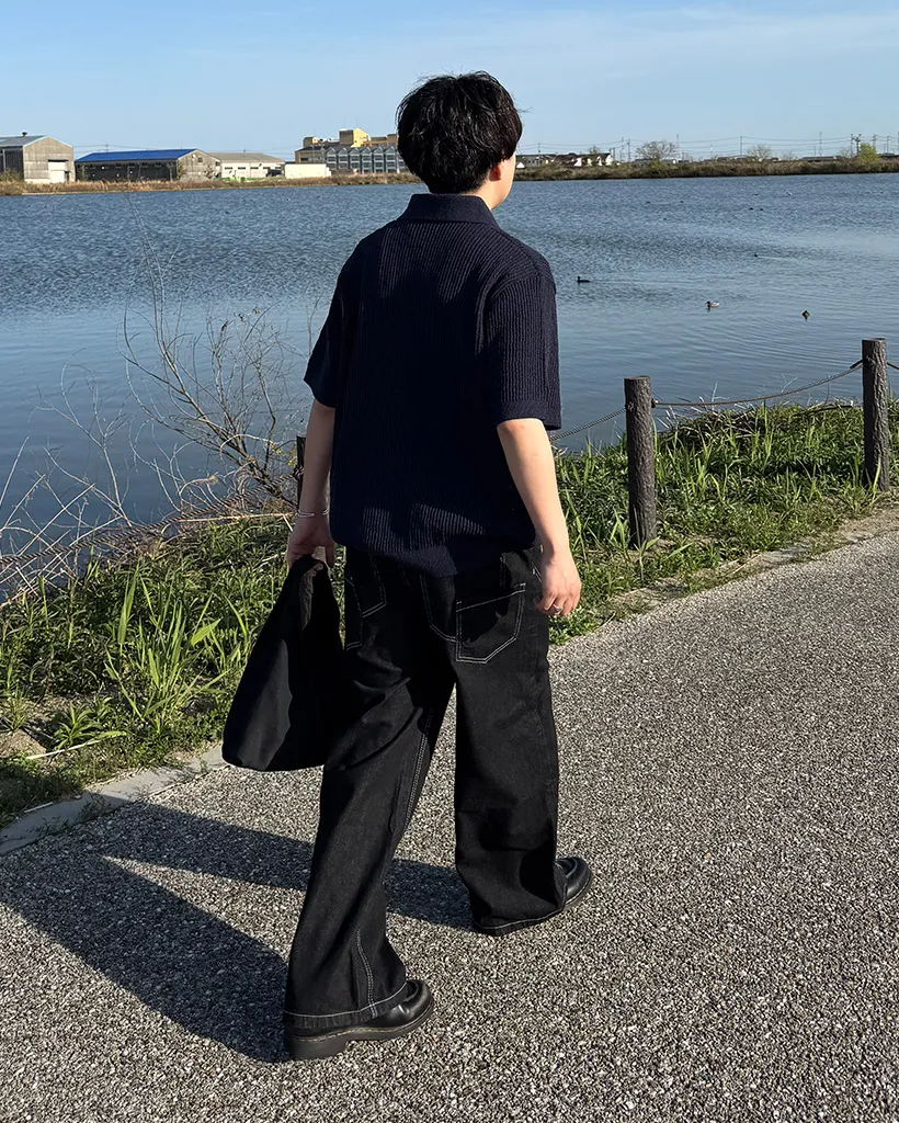 リブカラーニット