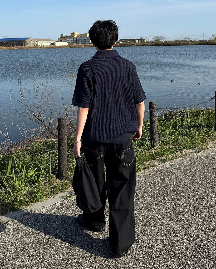 リブカラーニット