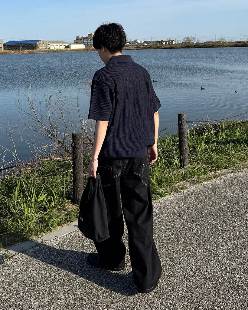 リブカラーニット