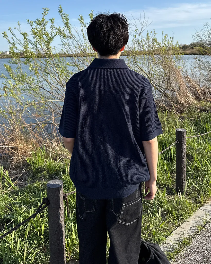 リブカラーニット