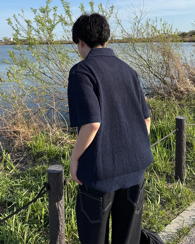 リブカラーニット