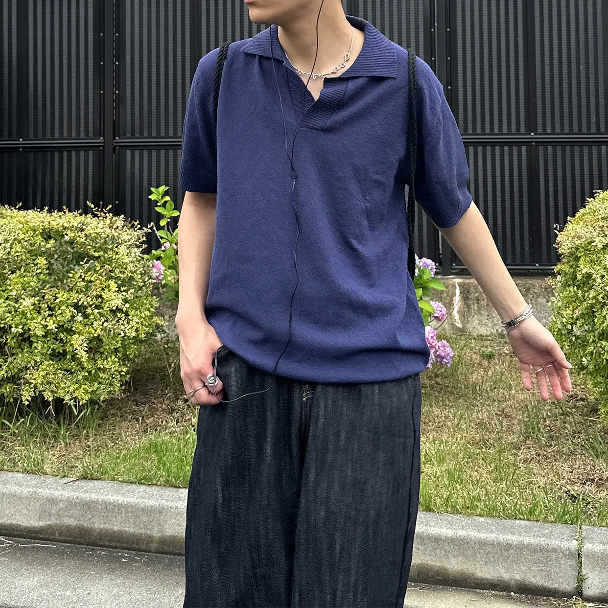 ブークレオープンカラーニットウェア