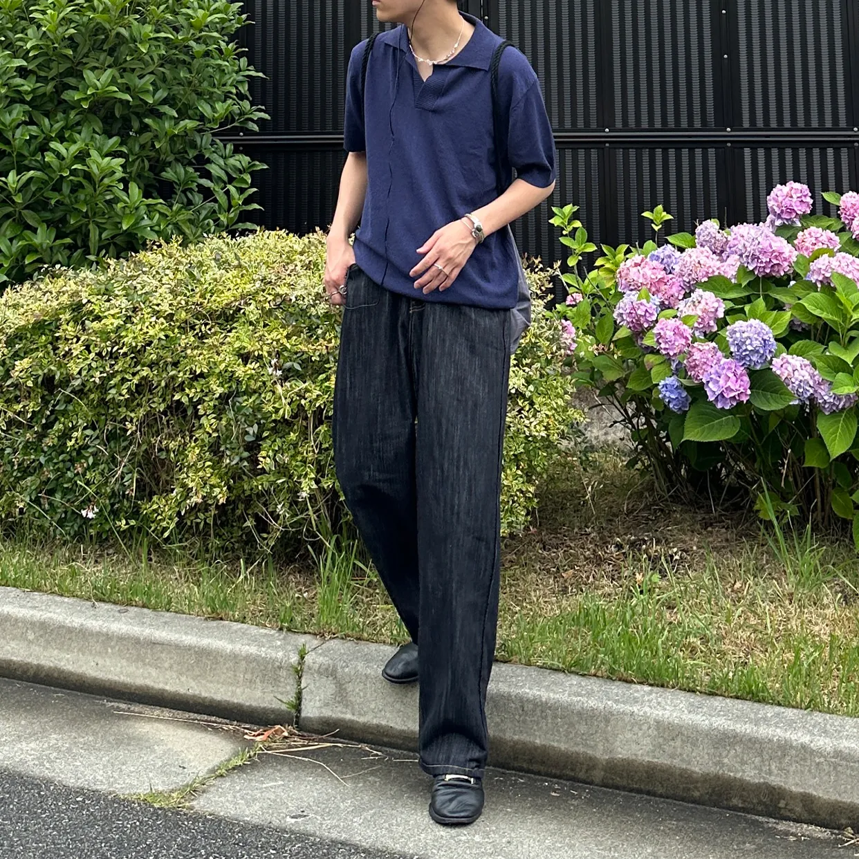ブークレオープンカラーニットウェア