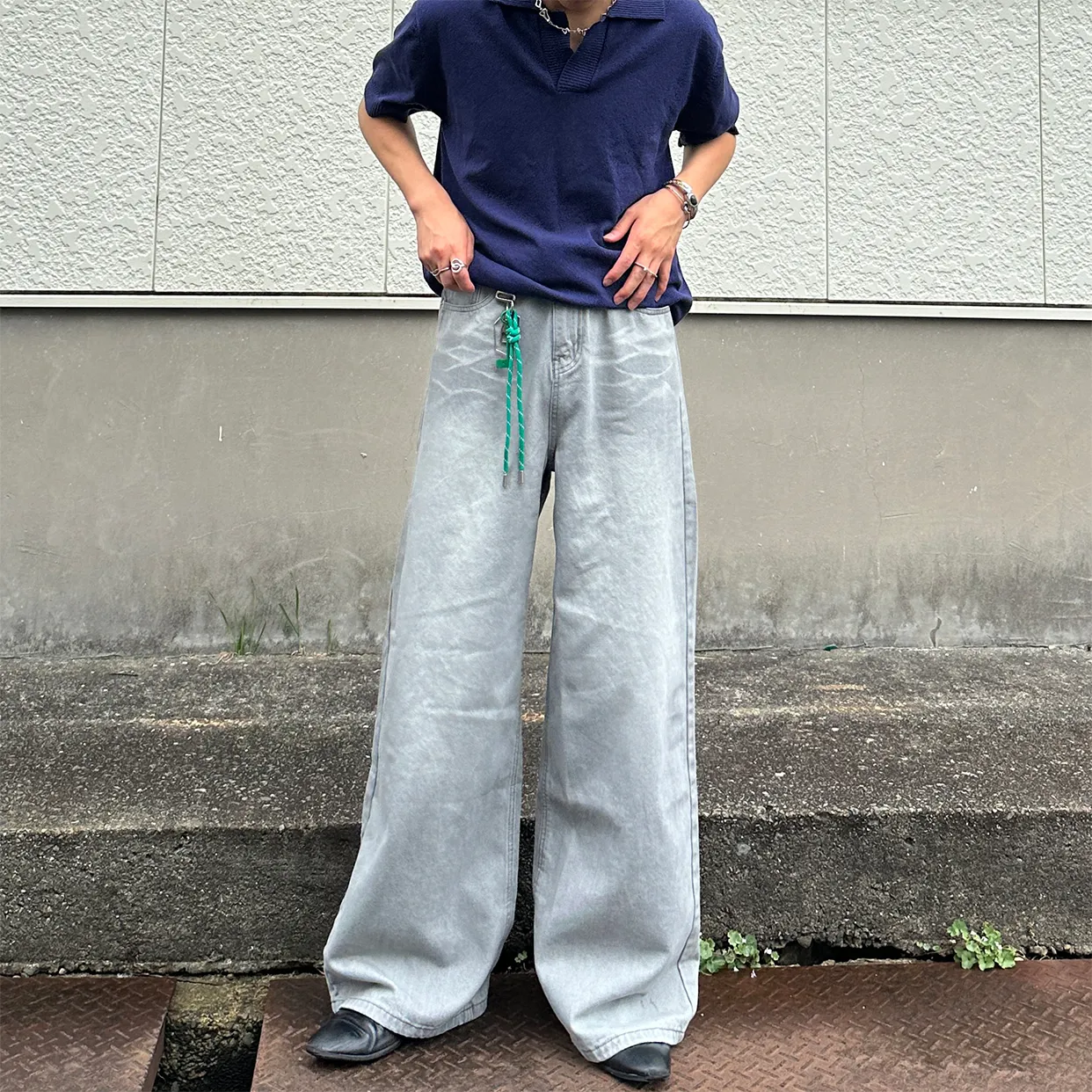 ブークレオープンカラーニットウェア