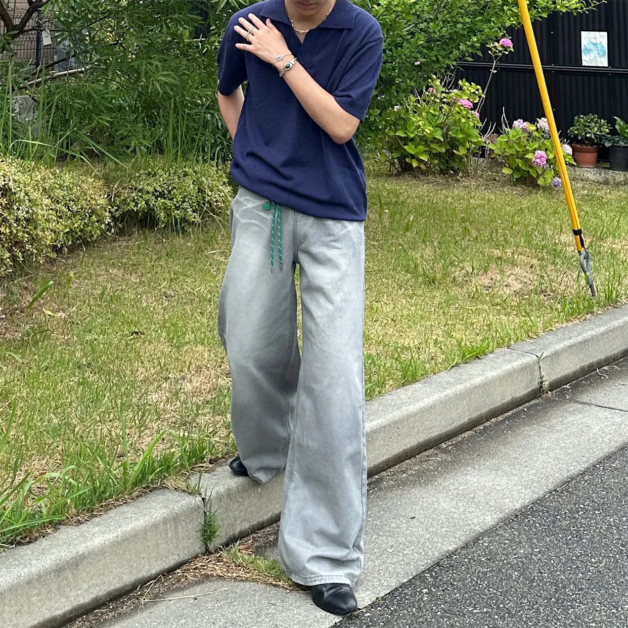 ブークレオープンカラーニットウェア