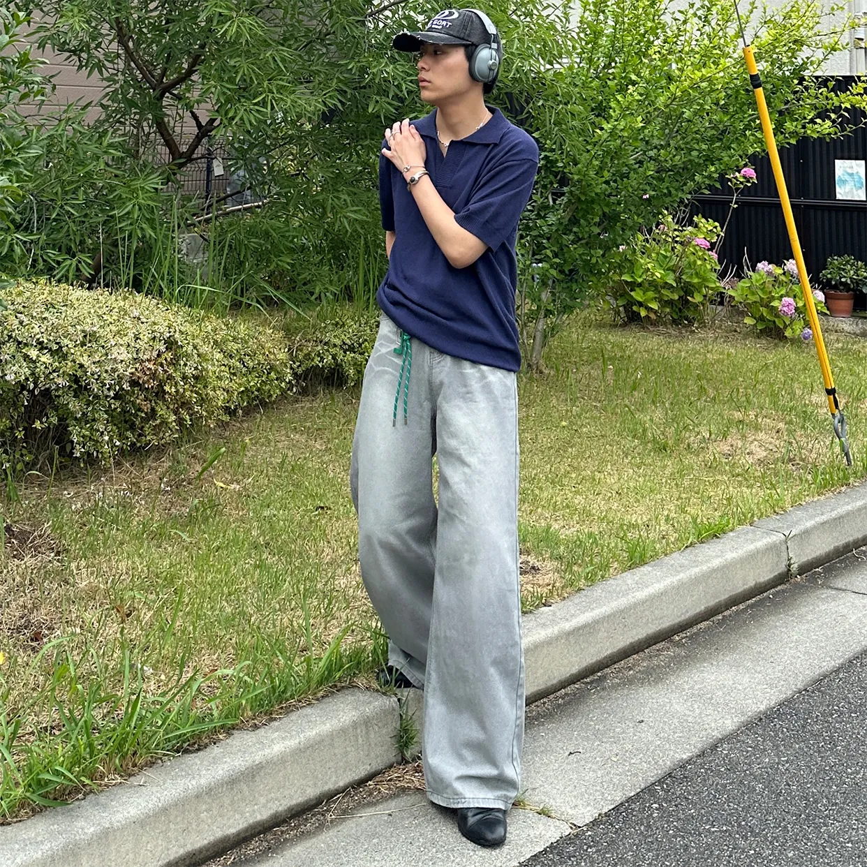ブークレオープンカラーニットウェア