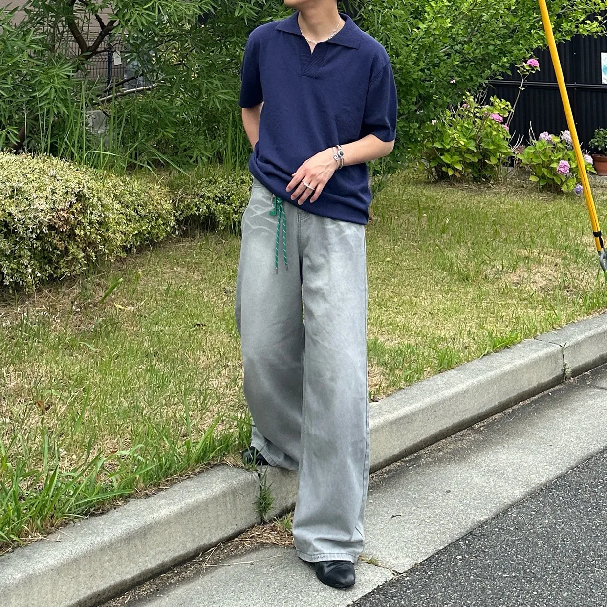 ブークレオープンカラーニットウェア
