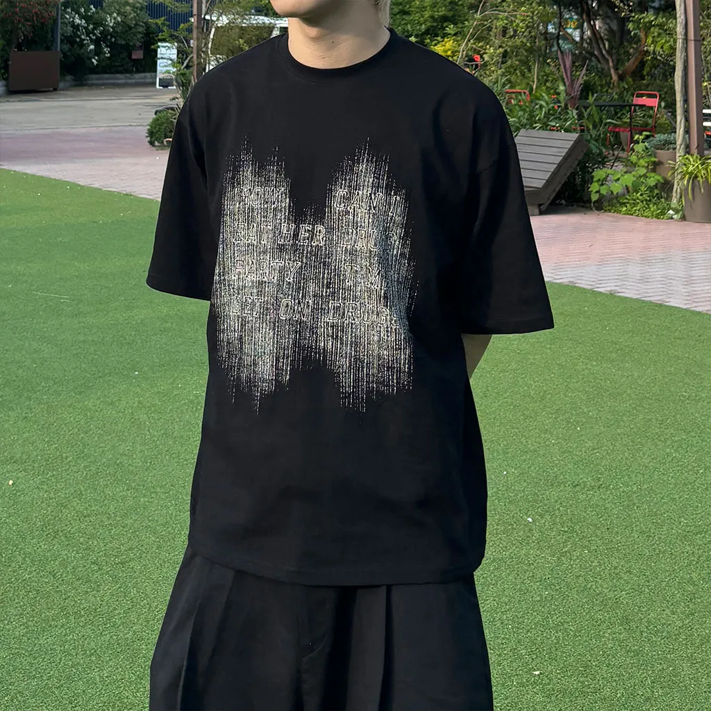 (ユニセックス) ブラッシュプリントTシャツ